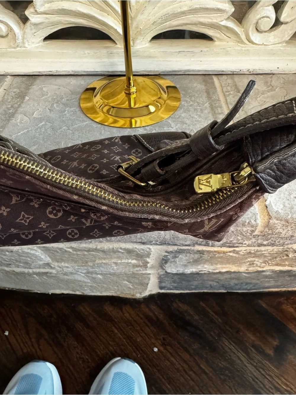 Louis Vuitton Monogram Minilin Shoulder Hobo in Dark Brown with COA